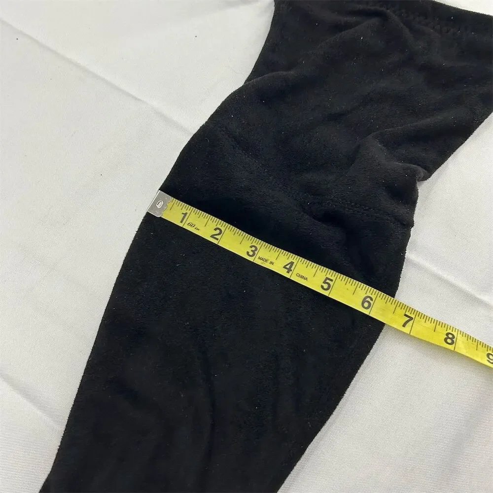 Women's Black Over-The-Knee Boots Size 8.5 Block Heels Fall Fashion Fleece Lined